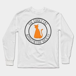 The Ginger Cat Appreciation Society Logo Typography Design Long Sleeve T-Shirt